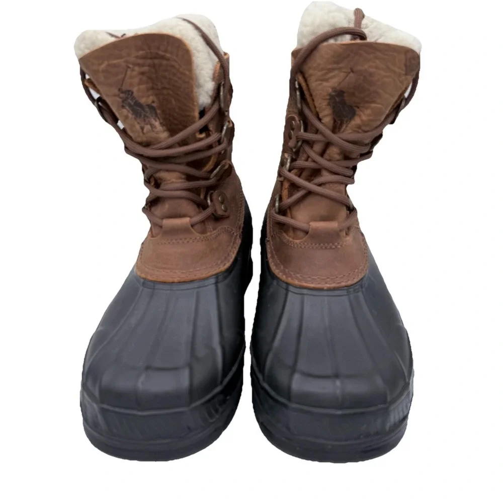 Polo Ralph Lauren Boots Men's 8 Women's  9.5 Landen Shearling Trim Snow‎ Winter